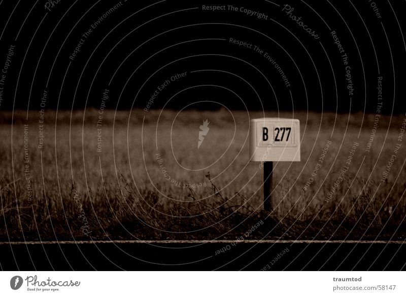 Lost Higway II Symbols and metaphors Kilometer Milestone Digits and numbers Brown Dark Loneliness lost Highway Street Signs and labeling Sadness