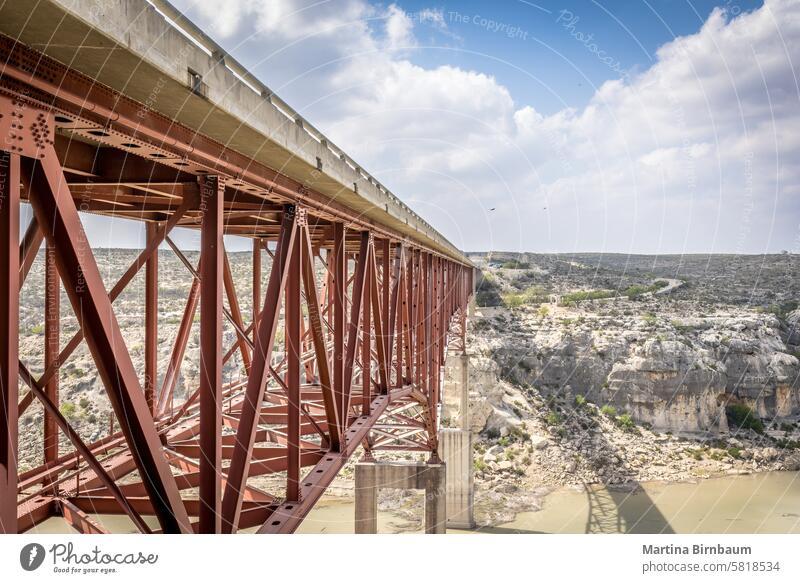 The steel construction of the Pecos River High Bridge pecos river landscape travel desert bridge boating fishermen gorge light blue water fishing sky rivers us