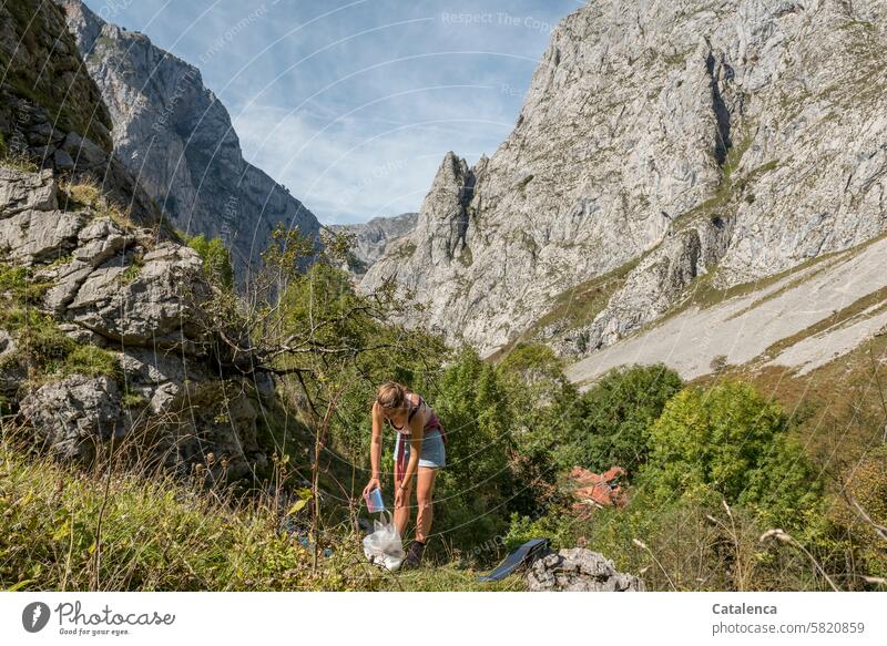 After a short rest we continue stones Mountain Nature Day Tourism Vacation & Travel vacation Environment Sky Landscape Hiking mountains daylight bushes Grass