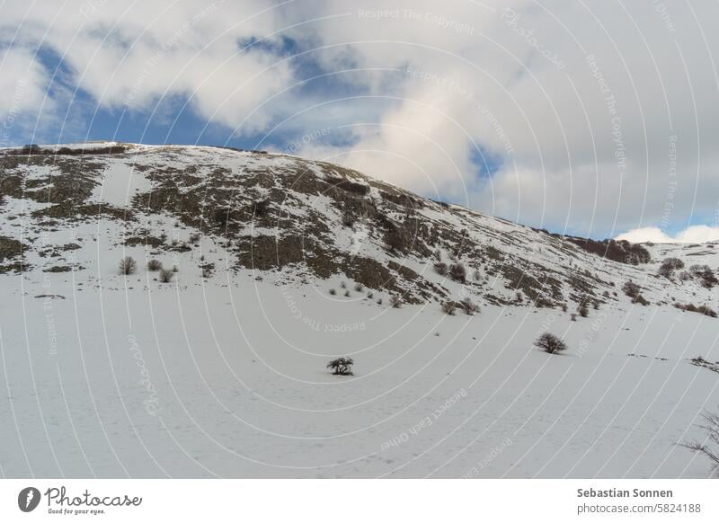 Mountains of Madonie Natural Park in winter covered in snow on a sunny day, Sicily, Italy mountain landscape travel madonie sicily sky tourism outdoor beautiful