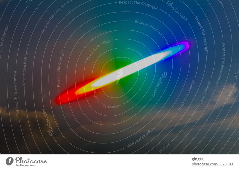 UFO - Photography with prisms and filters Light (Natural Phenomenon) Sky spectral colors Prism Deserted Colour photo Exterior shot Sunlight Reflection Day