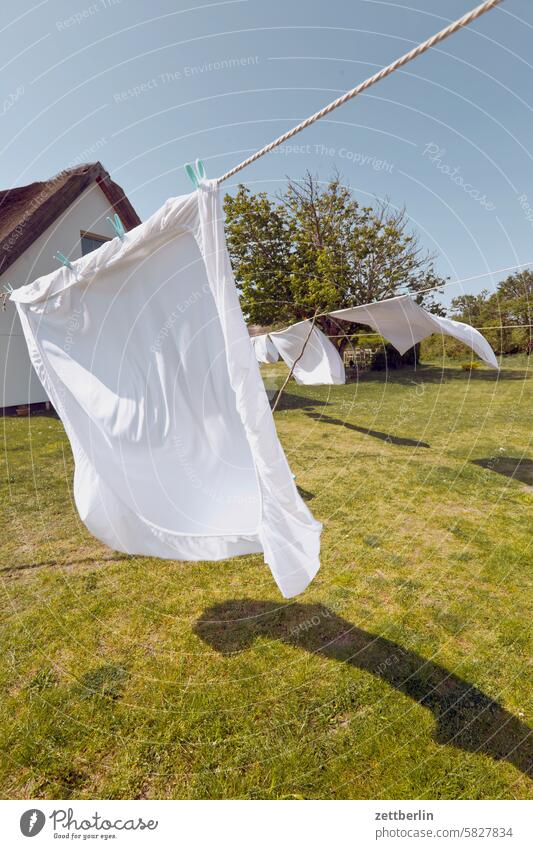 Hiddensee - Laundry on the line holidays Far-off places Spring greaves Horizon Island kloszer Mecklenburg Ocean MV Neuendorf Baltic Sea voyage Sandy beach