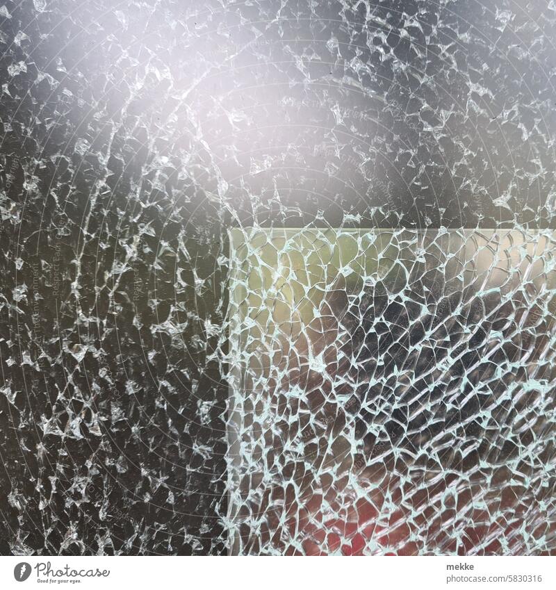 proverbial | shards bring luck Window Glass Pane Slice Window pane reflection Broken Reflection display monitor Light Transparent Shop window Facade