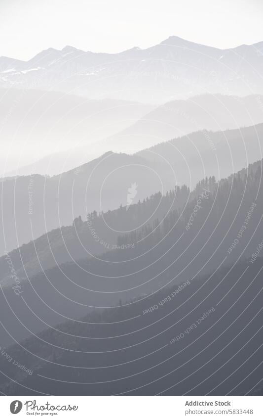 Misty mountain layers in Valle de Liebana, Spain mist layered serene view valle de liebana cantabria spain nature landscape fog tranquil scenery haze silhouette