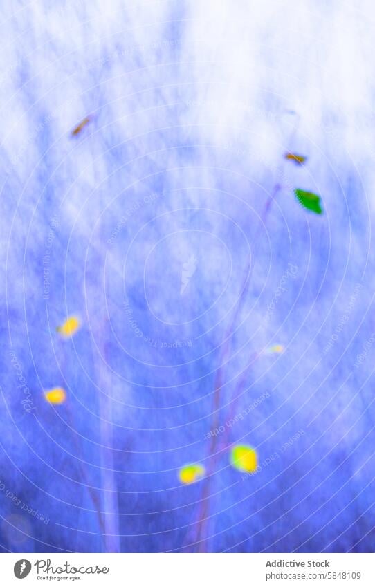 Abstract blue nature-inspired art with plant elements abstract background artistic representation hint life cultivated field setting blur texture pattern color