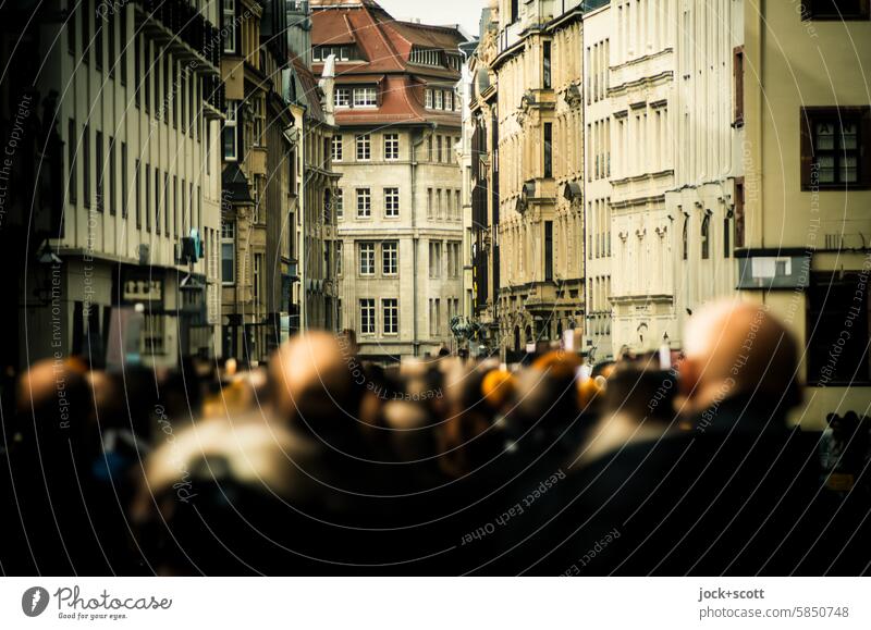 Anonymity in the big city Leipzig Crowd of people a lot Facade Street alignment street photography Anonymous Pedestrian precinct Downtown urban City life