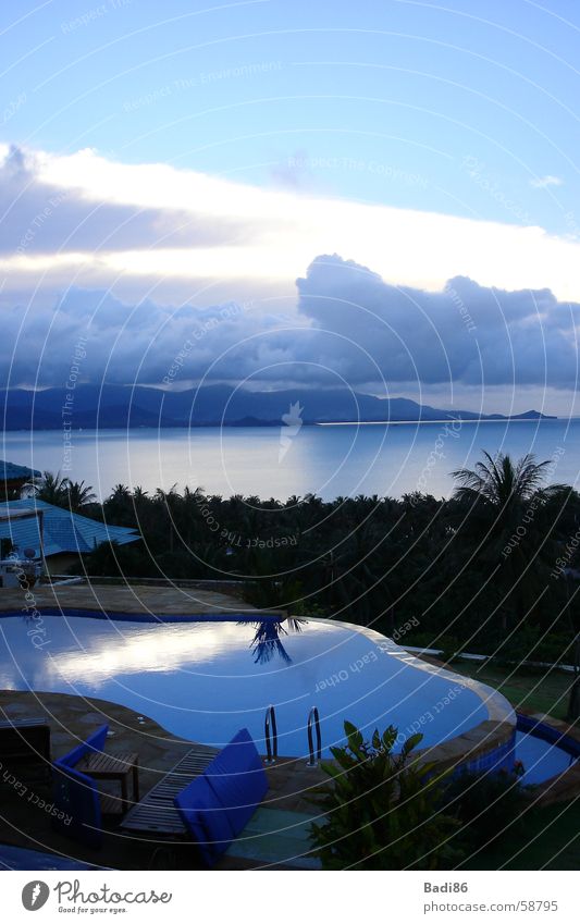 sea view Panorama (View) Ocean Thailand Asia Clouds Sky Large