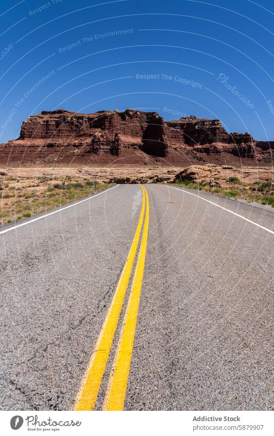 Road to Red Rock Formations at White Canyon road red rock white canyon glen canyon national recreation area usa blue sky clear formation geology landscape