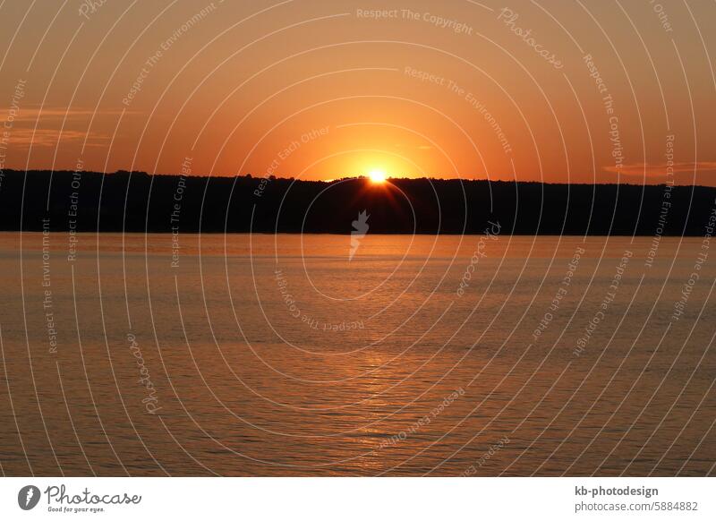 Sunset at lake Ammersee in Bavaria, Germany sunset Herrsching nature boats boat houses landscape Schondorf Diessen Andechs mountain mountrains panorama