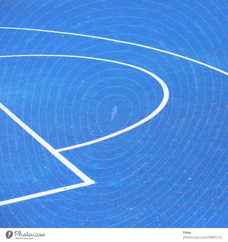 Waiting loop | dribble until the drop Sporting grounds lines Field lines Sports Discharge line Blue White Floor covering Basketball basketball court