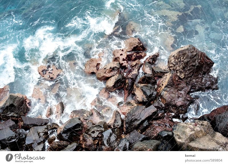 revolution Environment Nature Elements Water Sunlight Summer Rock Waves Coast Ocean Fresh Wet Wild Roar Steep Hard Stone Colour photo Subdued colour