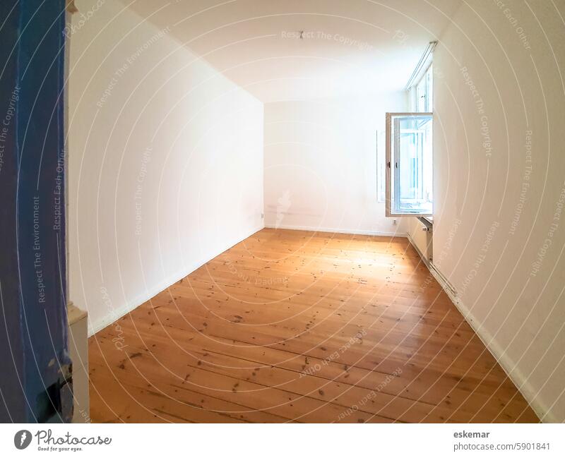 Room in typical old Berlin apartment, empty room Empty nobody Old building Flat (apartment) Period apartment Deserted Copy Space Space for text planks