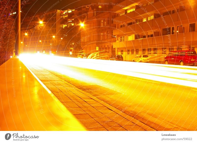 Street at night Town Nuremberg Light Night Dream Long exposure