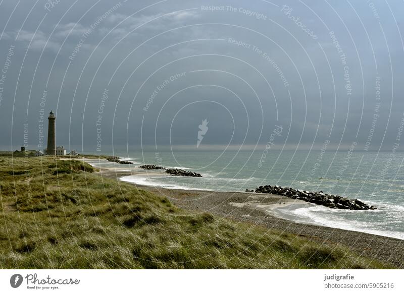 Skagen coast Baltic Sea Ocean Baltic coast Beach Sky Water Landscape Vacation & Travel Nature Sand Clouds Horizon Light Baltic beach Denmark Waves Lighthouse