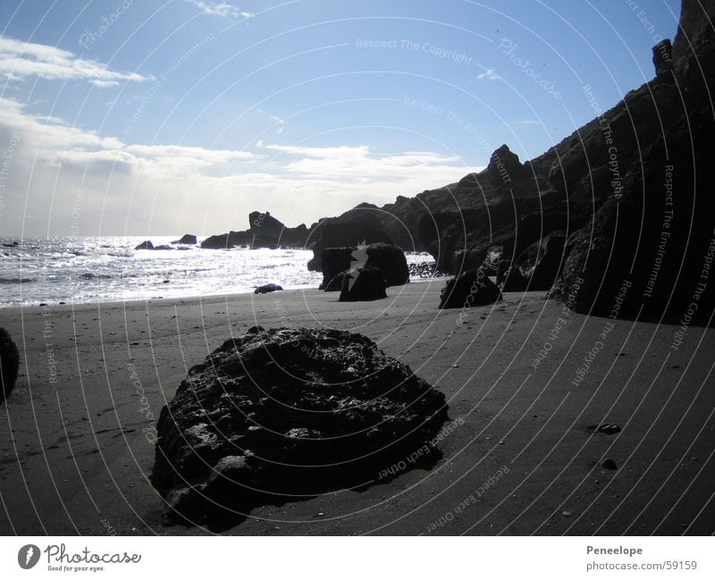 Black Beach Ocean Iceland Clouds White Vacation & Travel Cliff Beautiful Dream Sky Water Island Rock Stone Blue Sand Mountain