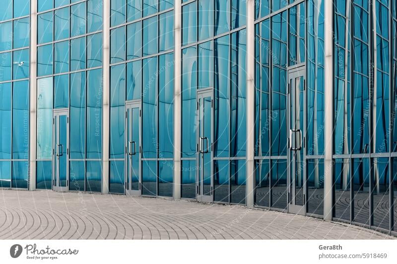 abstract background reflected in the glass windows of the building Ukraine architectural architecture blue business city clean clean window construction design