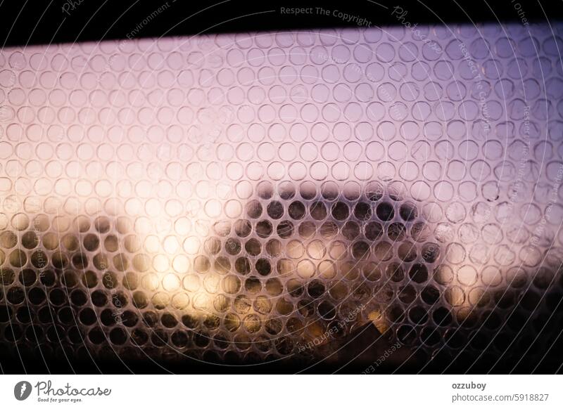 bubble wrapping the morning twilight background plastic abstract transparent pattern material no people protection safety horizontal package close-up packaging