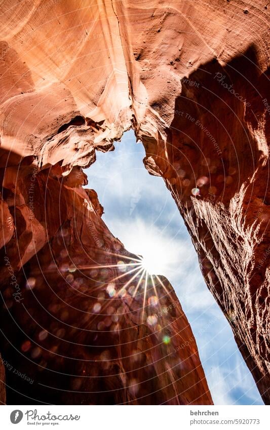 A piece of heaven Impressive Fascinating Shadow Light canyon Antelope Canyon Sky Exceptional Fantastic USA Americas Arizona Nature Far-off places