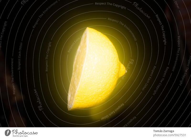 Yellow lemon on the air Black background yellow fruit natural health healthy black bacground food juice citric acid