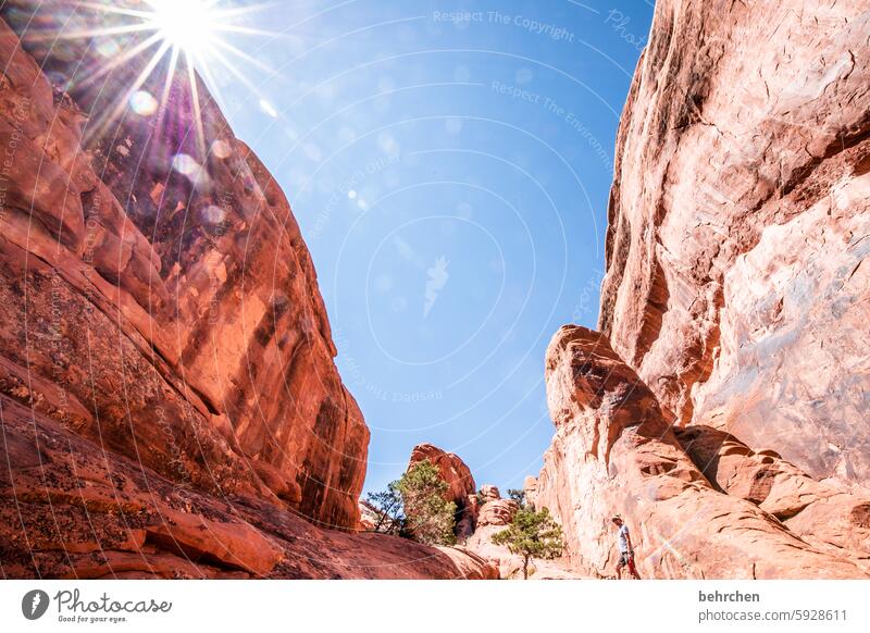 utah solar star Sun Sky Impressive Rock Arches National Park Utah Far-off places Vacation & Travel Americas USA Exceptional Wanderlust Adventure Landscape