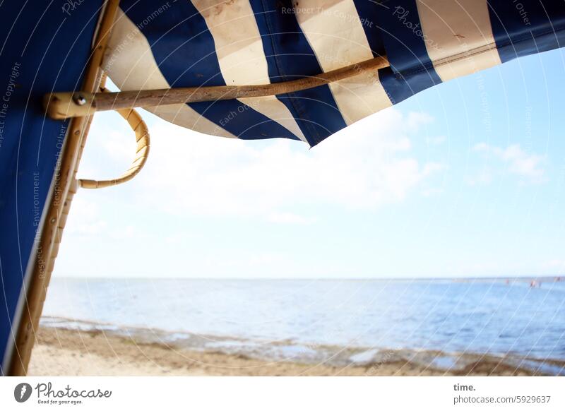 Chill Area Beach Sand coast Shadow Sunlight Summer Nature Sandy beach Relaxation Baltic Sea Ocean Beach chair Protection Vacation & Travel Sky summer wind