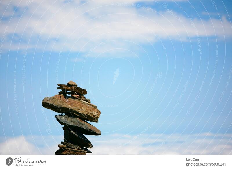 Guidance and protection Road marking Protection protected Cairn waypoint Orientation stones Sky Hiking