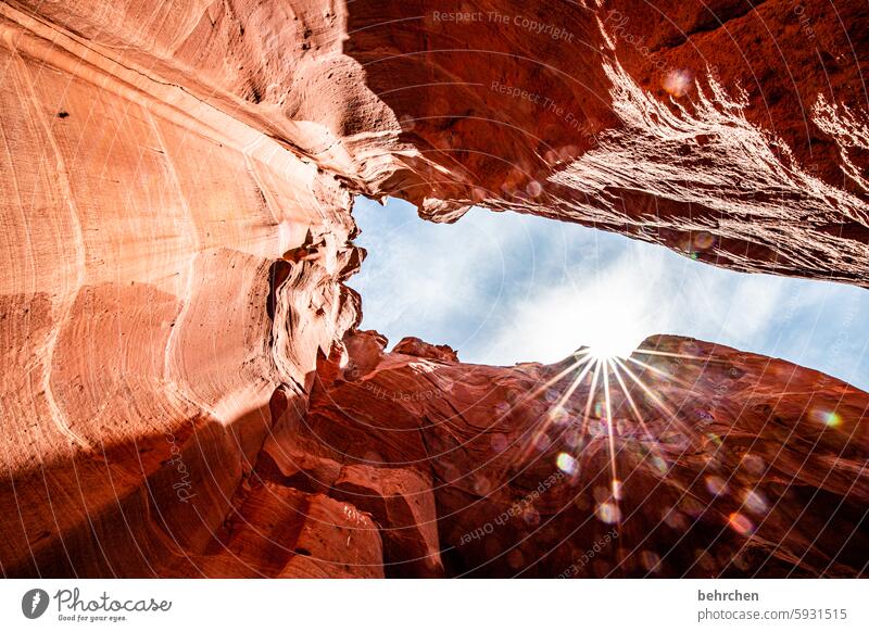 incomplete | column solar star Sunbeam Rock Canyon stunningly Vacation & Travel Far-off places Nature Arizona Americas USA Fantastic Exceptional Sky