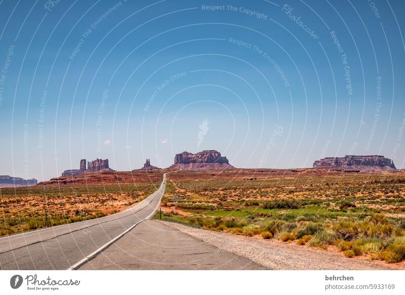 without detours Landscape Adventure In transit endlessness Lanes & trails Street Monument Valley Arizona Wanderlust Longing Dream Exceptional Fantastic USA