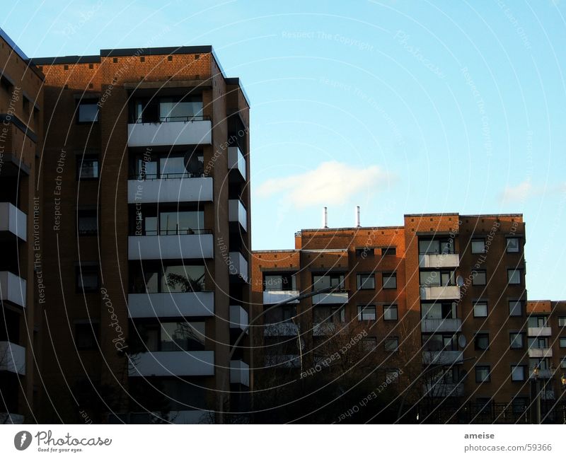 summer in the city Clouds Summer House (Residential Structure) Balcony Brown Reeperbahn Sunset Narrow Exterior shot Sky Shadow Hamburg Evening Warmth