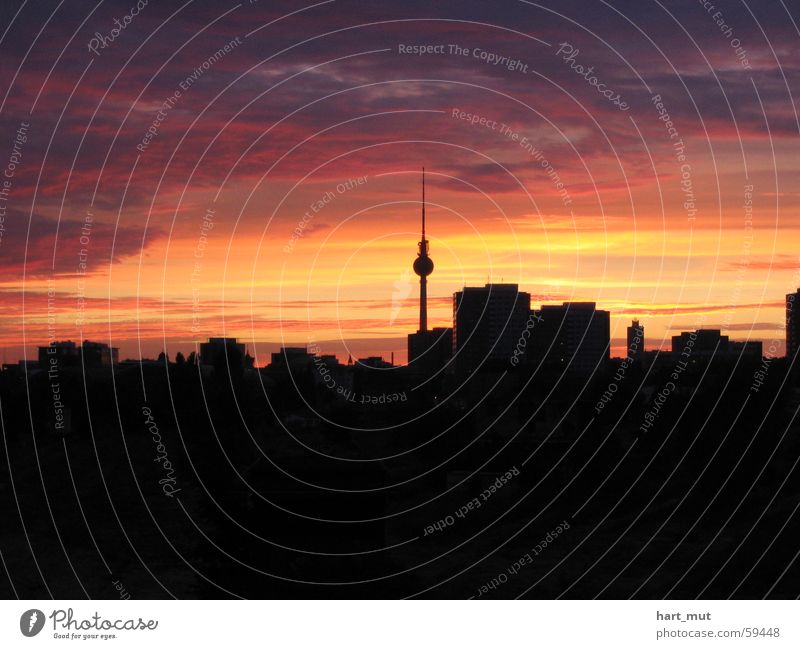 skyline Pink Clouds Delicate Soft Hard Alexanderplatz Dark Night Skyline Berlin romantic heaven cloud romatics Smooth contrast tv tower Berlin TV Tower alex