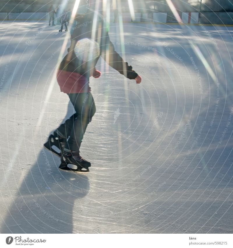 Ice skating // Leisure and hobbies Sports Human being Life Sunlight Winter Beautiful weather Frost Movement Glittering Walking Joy Joie de vivre (Vitality)