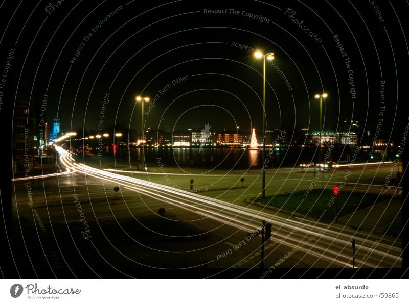 HAMBURG Town Night Long exposure Lamp Light Hamburg cross Car