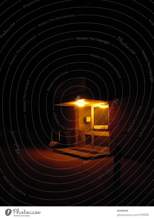 where's the house gone? Light Night Entrance Dark Red Long exposure Germany Eimsbüttel door Night shot fear