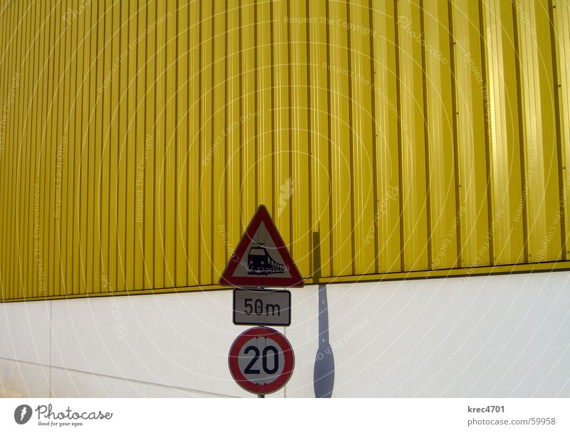 Contrast Signs III Yellow White Red Signs and labeling Road sign Railroad crossing Bans Prohibition sign Mandatory sign contrasting colors Warehouse