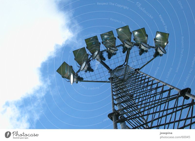 floodlight Light Clouds Grating Lamp Sky Dark Style Racecourse White Steel Framework Morale Fresh Exterior shot High tide Electricity pylon cloud Blue Bright