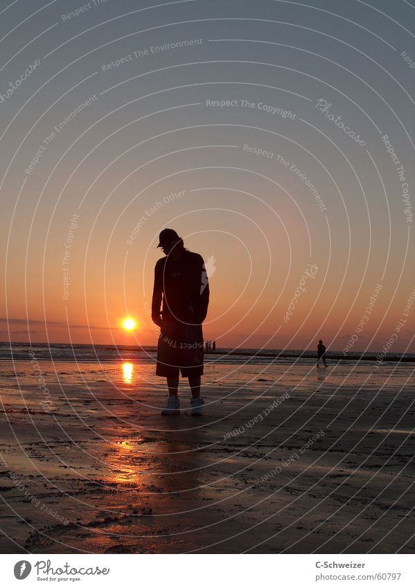 Lonely Sunset Beach Ocean Dusk Sky Water Human being