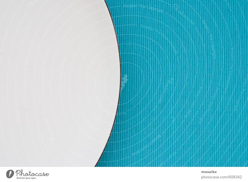 Diet Fasting Plate Eating Feasts & Celebrations Esthetic Simple Positive Beautiful Blue Turquoise White Peaceful Serene Idea Luxury Modern Pure Bird's-eye view