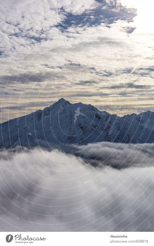 Summit above the clouds Vacation & Travel Adventure Freedom Winter Winter vacation Mountain Hiking Environment Nature Landscape Air Sky Clouds Beautiful weather