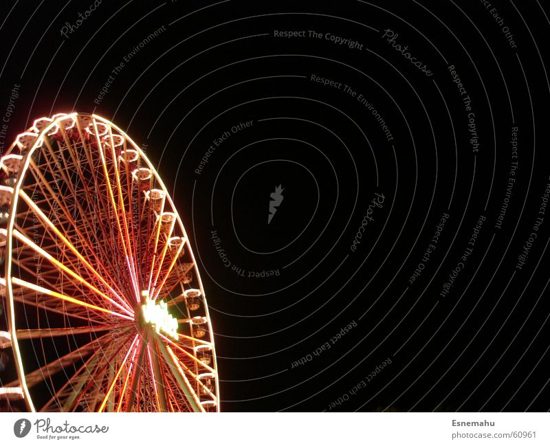 High up and round in a circle Fairs & Carnivals Violet Black Green White Gray Dark Night Evening Rotate Lathe operator Light Lighting Large Colossus