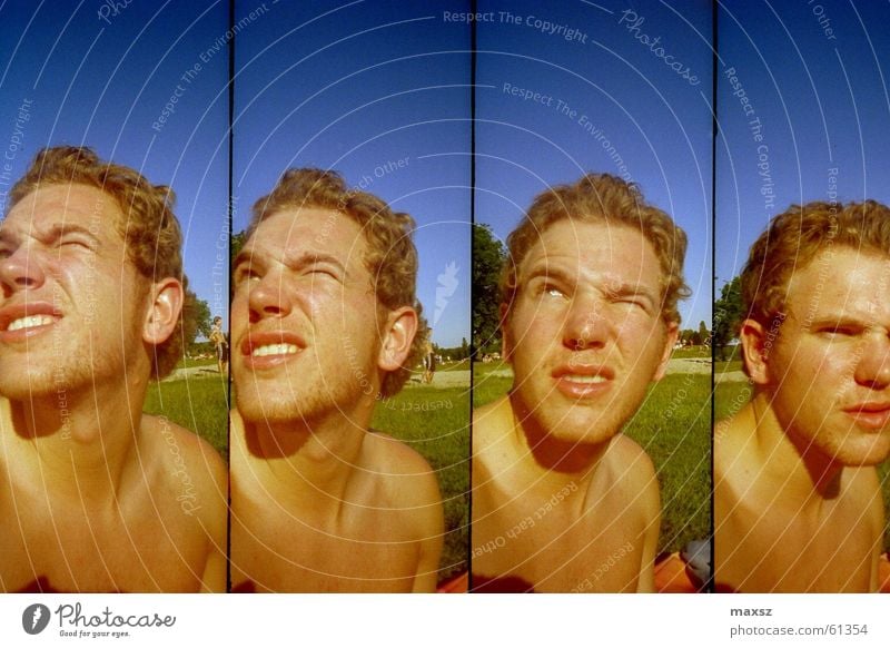 Supersampler Selfportrait Self portrait Portrait photograph Stupid Blue Summer Lake Baggersee Tankumsee Lake self oneself myself and i supersampler Lomography