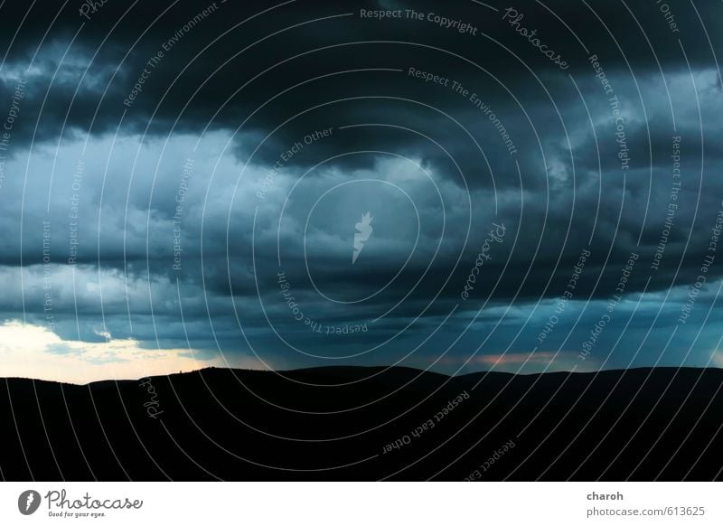 thunderstorms Environment Nature Landscape Elements Air Sky Clouds Storm clouds Autumn Climate Climate change Wind Gale Rain Mountain Highlands Blue Gray Black