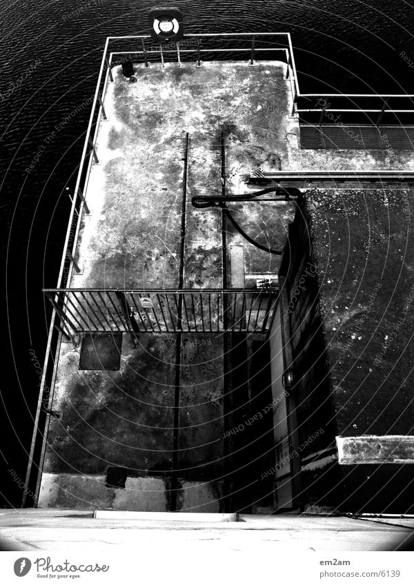 platform Rescue Black White Abstract Bird Bridge Perspective