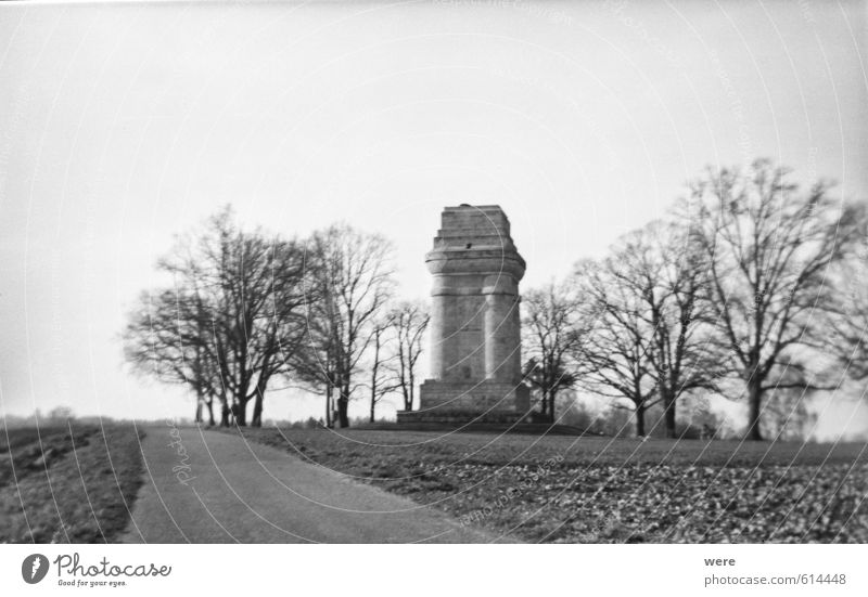 Bismarck Tower near Augsburg Outskirts Park Places Manmade structures Building Architecture Monument Old Original Black & white photo Exterior shot Lomography