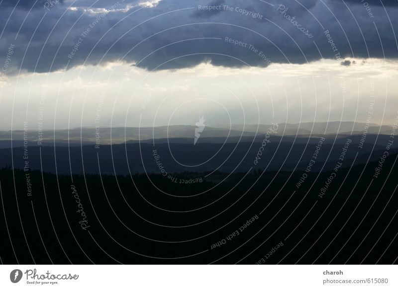 Creepy Environment Nature Landscape Elements Air Water Sky Clouds Storm clouds Summer Climate Weather Bad weather Gale Rain Mountain Highlands Gloomy Blue Gray