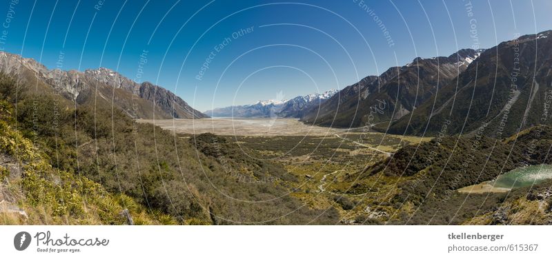 Tasman River New Zealand VI Nature Landscape Peak Snowcapped peak Hiking Alps lakes Lakes_Alpes Vacation & Travel Valley Valley floor River bank river delta