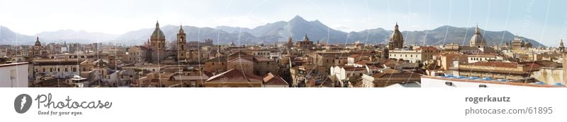 Above the roofs of Palermo Roof Sicily Town Panorama (View) Skyline Large Panorama (Format)