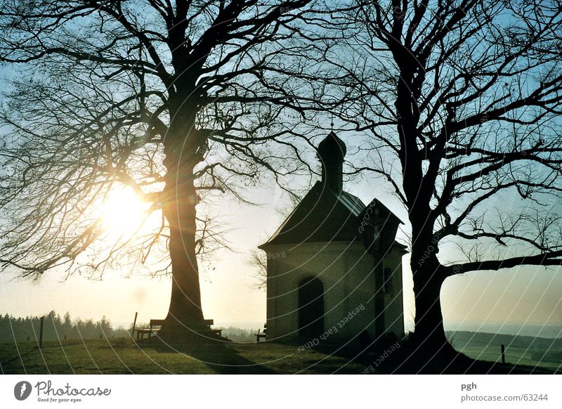 Maria Dank chapel with sunset Sunset Moody Tree maria thanks to chapel in degerndorf magical place Sky Blue