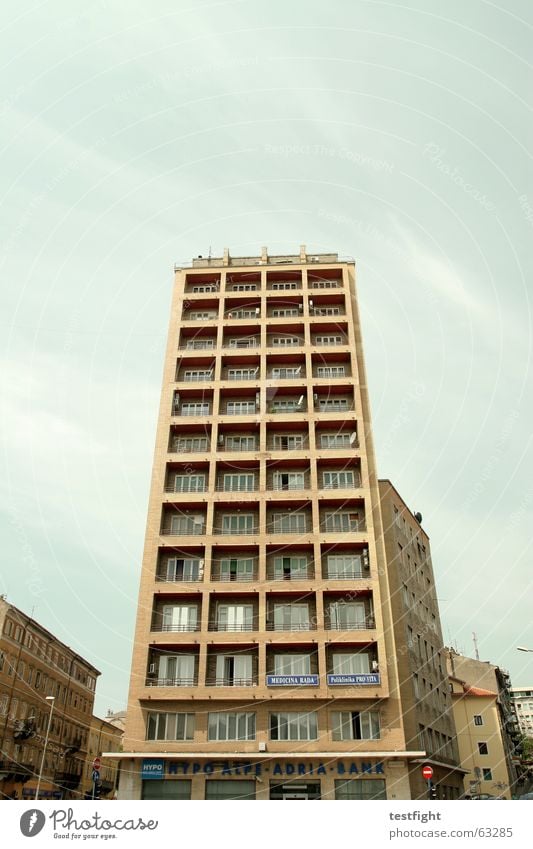 façade House (Residential Structure) Building Town Rijeka Croatia Clouds Vacation & Travel South Facade from the front Sky Sun Architecture