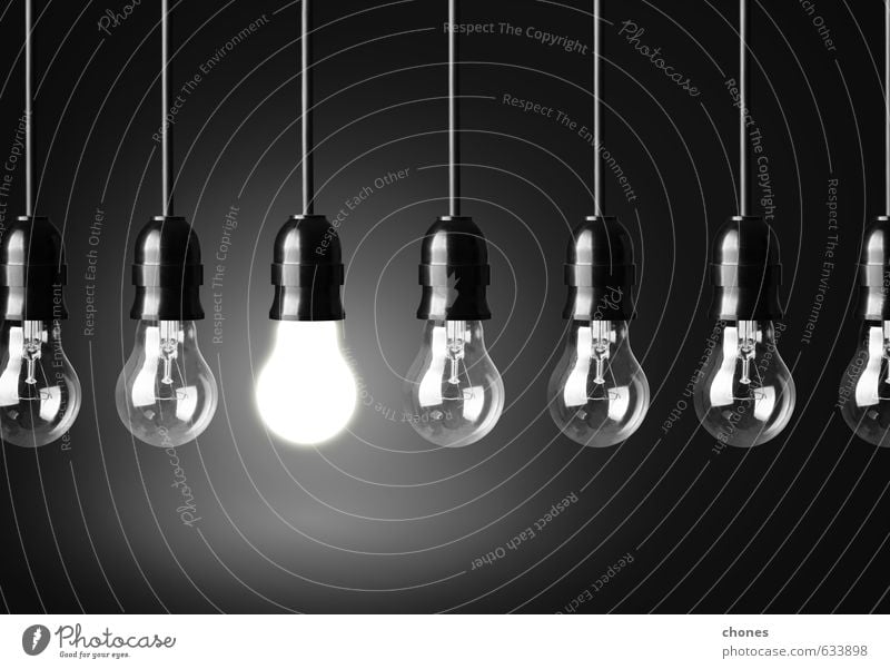 Idea concept on black background Design Lamp Technology Bright Black Energy Creativity Conceptual design Photography Electric innovation Illuminate power