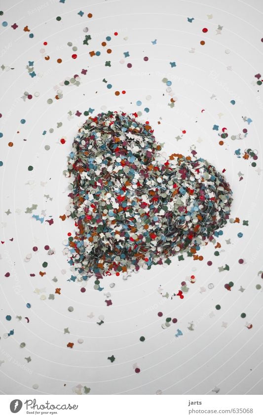 comes from heart Heart Joy Happy Happiness Love Infatuation Romance Confetti Colour photo Multicoloured Interior shot Studio shot Deserted Copy Space top